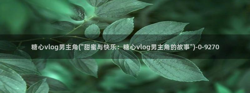 糖心vlog提取码：糖心vlog男主角(\